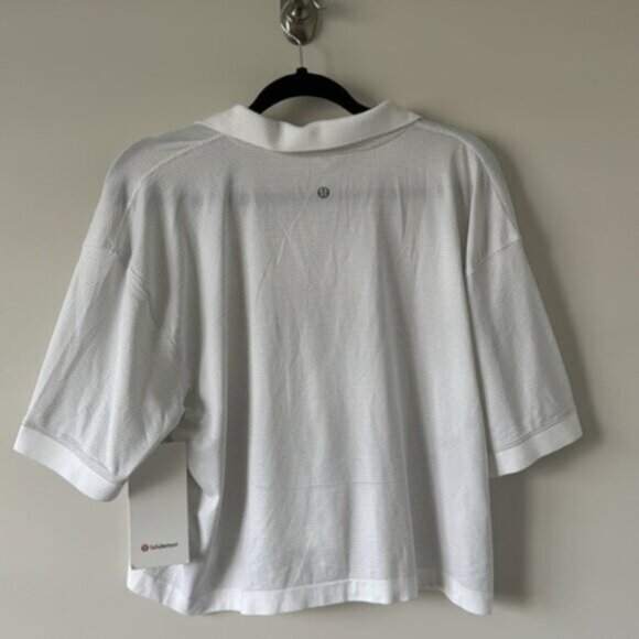 Lululemon Women White Swiftly Tech Relaxed-Fit Polo Shirt Plus Size 14 - Picture 9 of 11